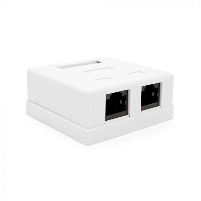 
					Розетка RITAR UTP 8P8C RJ45 2 порт Cat-5,  накладна біла Q400