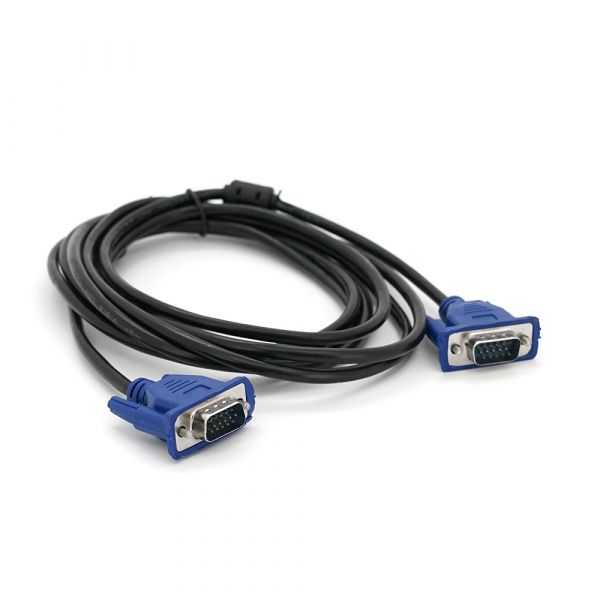 
					Кабель Merlion VGA 3 + 2 3m, male to male (тато-тато), 2 фериту, чорно-синій, пакет Q150