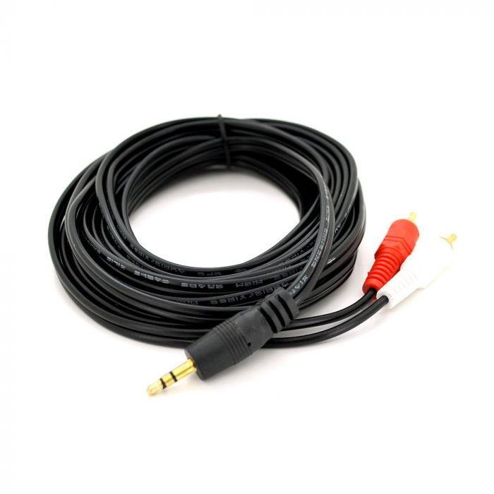 
					Кабель DC3.5 (тато) => 2хRCA (тато), GOLD Jack, CU, Stereo, круглий, Black, 3,0 м, (Пакет) Q300
