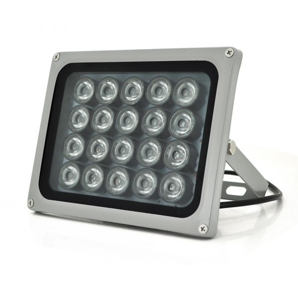 
					ІК прожектор YOSO 12V 40W, 20LED, IP66, 850нм, кут огляду 60 °, лінза 8мм, дальність до 80м, 180 * 115 * 140мм, BOX