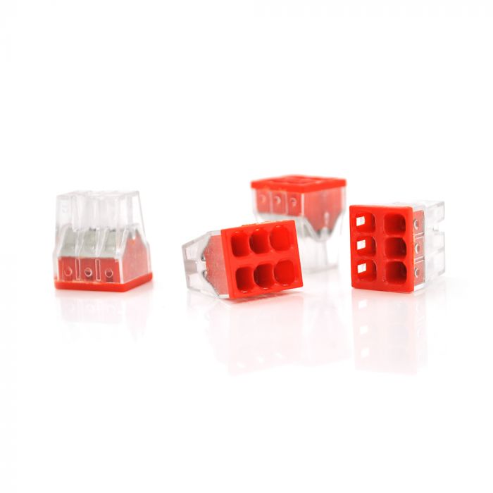 
					Самозажімние 6-дротова клема WAGO К773-206, 6-pin, прозоро-червона