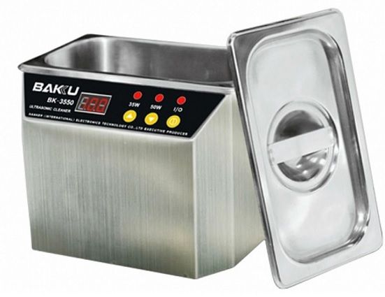 
					Ультразвукова ванна BAKKU BK3550 Два режиму роботи (30W і 50W), металевий корпус, металева кришка
