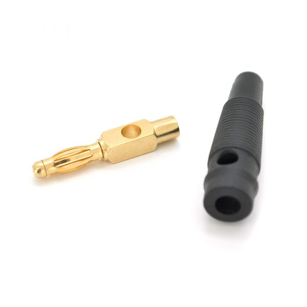 
					Наконечник кабельний, гвинтова фіксація, ізолятор: ПВХ, діаметр 4 мм, позолочений штекер, 220V / 50A, чорний, 100 штук в упаковці, ціна за штуку