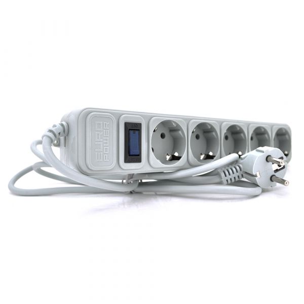 
					Мережевий подовжувач EUROPOWER EPG530, 220В, 5 розеток, 3 м, перетин 3х0,5мм, сірий, пакет Q50