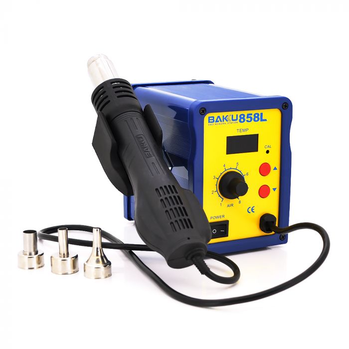 
					Термоповітряний ремонтна паяльна станція BAKKU BK 858L цифрова індикація, фен (262*160*140) 1,45 кг
