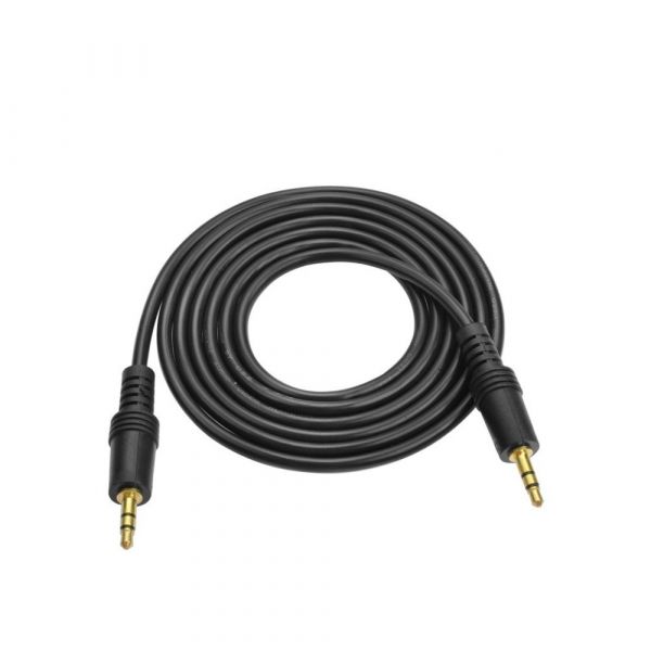 
					Кабель AUX Audio DC3.5 тато-тато 1.5м, GOLD Stereo Jack, (круглий) Black cable, Пакет Q500