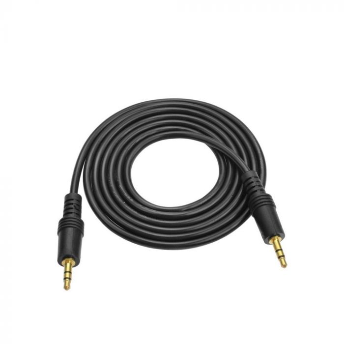
					Кабель AUX Audio DC3.5 тато-тато 1.5м, GOLD Stereo Jack, (круглий) Black cable, Пакет Q500