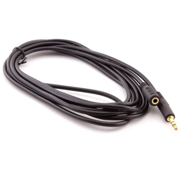 
					Подовжувач Audio DC3.5 тато-мама 1.5м, GOLD Stereo Jack, (круглий) Black cable, Пакет Q500
