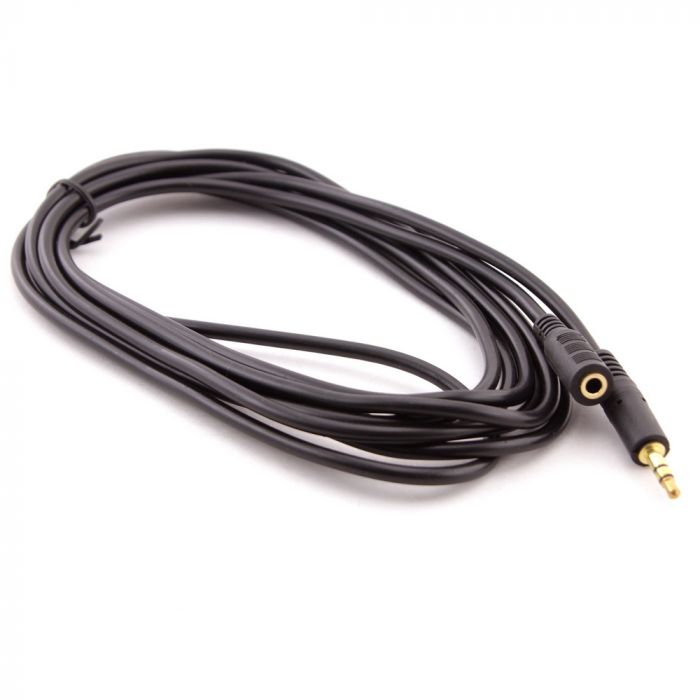 
					Подовжувач Audio DC3.5 тато-мама 1.5м, GOLD Stereo Jack, (круглий) Black cable, Пакет Q500