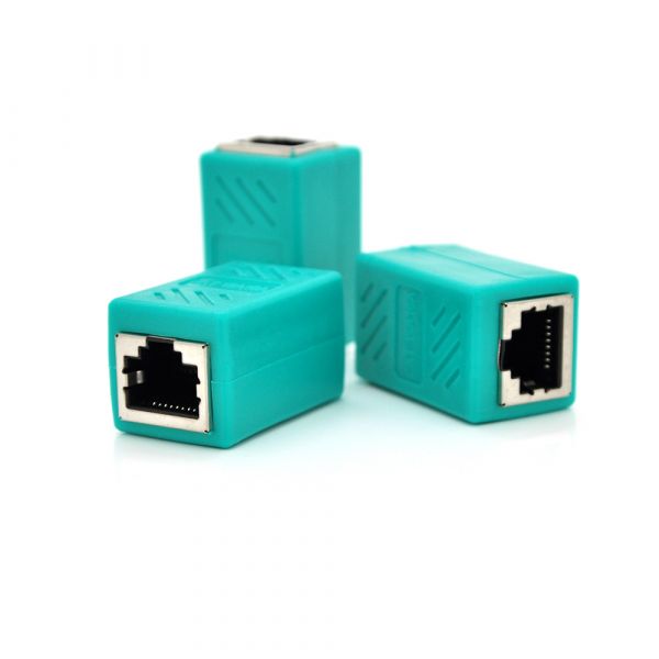 
					З'єднувач RJ45 8P8C мама / мама RJ45 для з'єднання кабелю, екранований, зелений, Q50