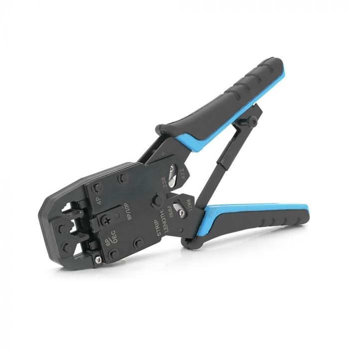 
					Інструмент Merlion HT-200R з храповиком для обтискача RJ-45 (8P8C) та RJ-12/11 (6P6C), 4P / 6P / 8P