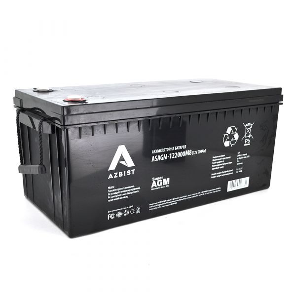 
					Аккумулятор ASBIST Super AGM ASAGM-122000M8, Black Case, 12V 200.0Ah ( 522 х 240 х 219 (224) ) Q1