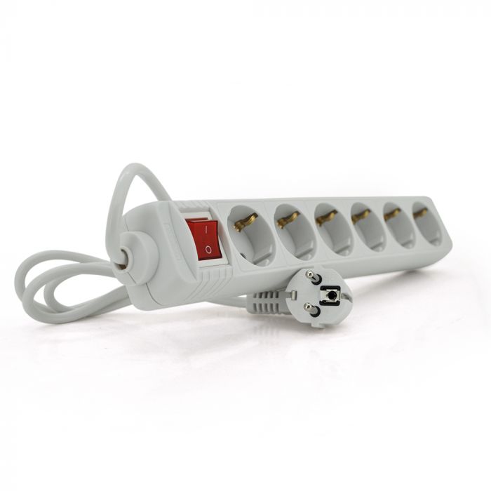 
					Мережевий подовжувач EUROPOWER EPW615 220В, 6 розеток, 1,5 м, перетин 3х0,75мм, білий, пакет Q50