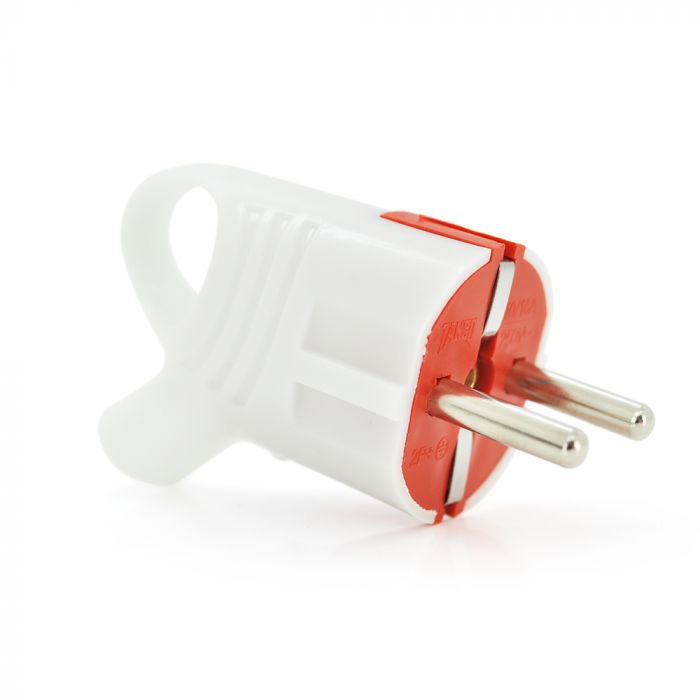 
					Вилка з заземленням кутова, 16A 250V A112, White, Q20