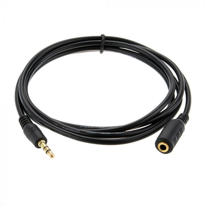 
					Подовжувач Audio DC3.5 тато-мама 5.0м, GOLD Stereo Jack, (круглий) Black cable, Пакет Q240