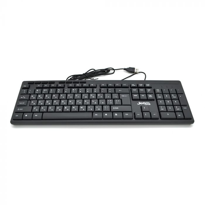 
					Клавиатура USB JEDEL K52, длина кабеля 170см, (Eng/Укр/Рус), (483х188х35 мм) Black, 104к, Q20