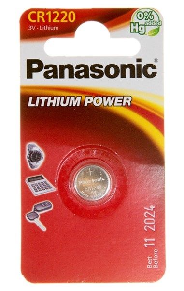 Батарейка CR1220  Panasonic Lithium (1шт) (CR-1220EL/1B)