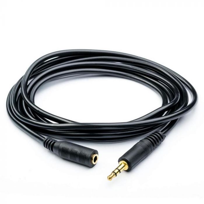 
					Подовжувач Audio DC3.5 тато-мама 3.0м, GOLD Stereo Jack, (круглий) Black cable, Пакет Q300