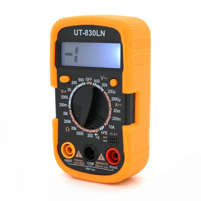 
					Мультиметр DT-830LN Вимірювання: V, A, R  (124*105*43) 0,25 кг (100*65*32)