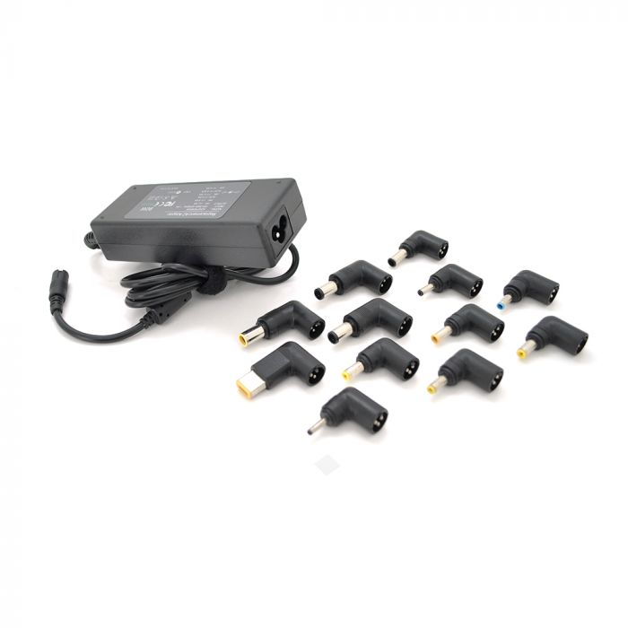 
					Універсальний БП 90W, корпус - пластмаса, ручне регулювання, 12 Г-подібних роз'ємів, Блистер