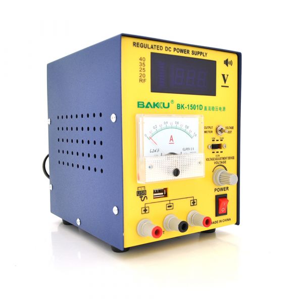 
					Блок живлення з цифровою індикацією BAKKU BK 1501D (15 вольт 1 ампер, захист від кз)