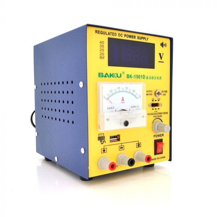 
					Блок живлення з цифровою індикацією BAKKU BK 1501D (15 вольт 1 ампер, захист від кз)