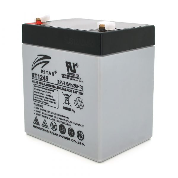 
					Акумуляторна батарея AGM RITAR RT1245, Gray Case, 12V 4.5Ah ( 90 х 70 х 101 (107) ) Q10