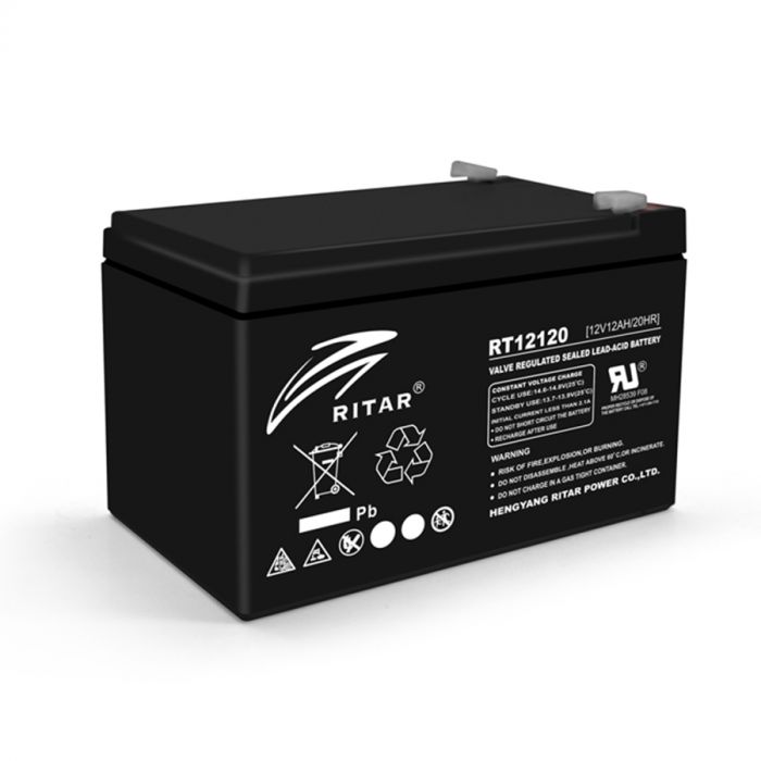 
					Акумуляторна батарея AGM RITAR RT12120B, Black Case, 12V 12.0Ah (151х98х 95 (101) ) Q4