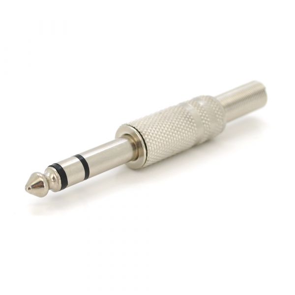 
					Роз'єм 6,3 стерео під кабель рифлений з пружиною (сірий метал)