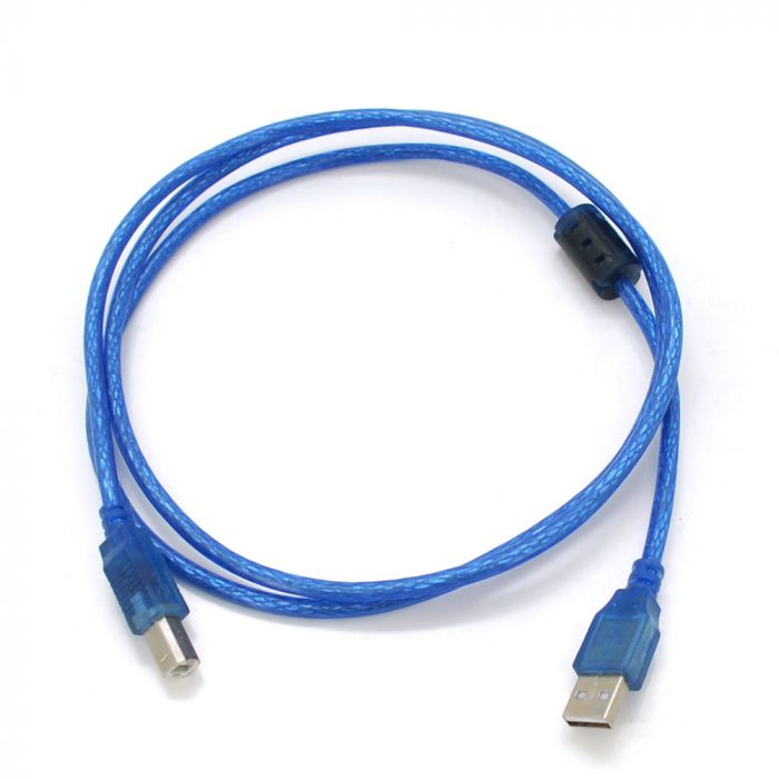 
					Кабель USB 2.0 RITAR AM / BM, 1.5m, 1 ферит, синій прозорий, Q500