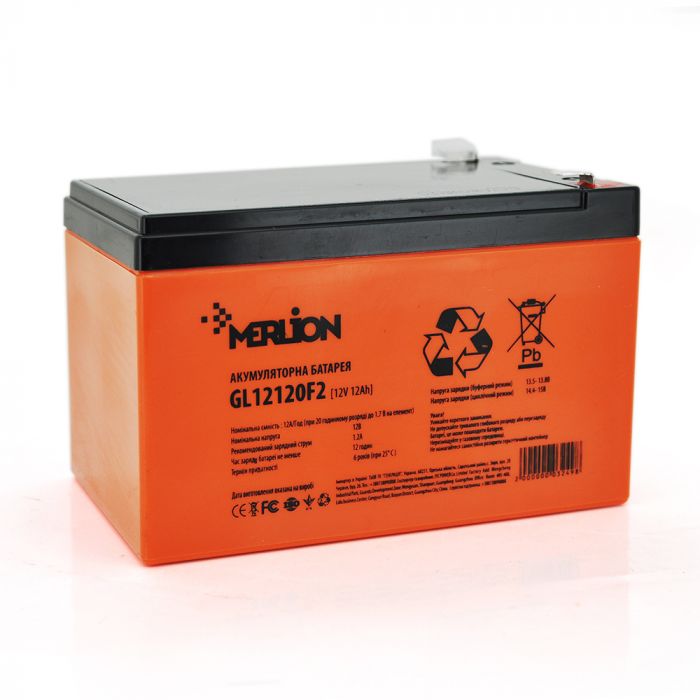 
					Акумуляторна батарея MERLION GL12120F2 12 V 12 Ah (150 x 98 x 95 (100)) Orange Q6