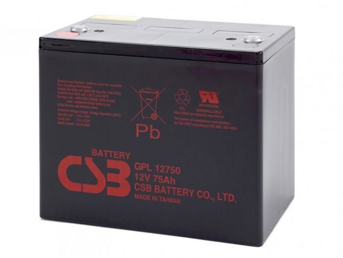 
					Акумуляторна батарея CSB GPL12750, 12V 75Ah (261х168х215мм)