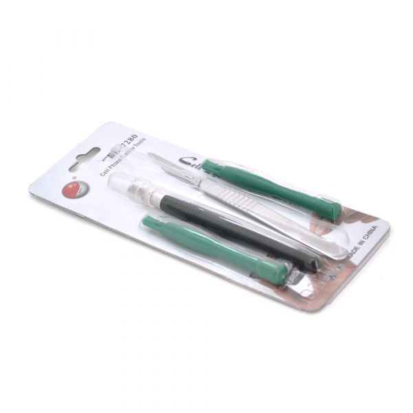 
					Набір інструментів BAKKU BK-7280-B (2 скальпеля + 2 пластикові лопатки для розбирання корпусів), Blister