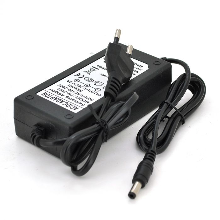 
					Імпульсний адаптер живлення YM-2430 24В 3А (72Вт) штекер 5 ,5/2,5 + шнур питания, длина 1,10м