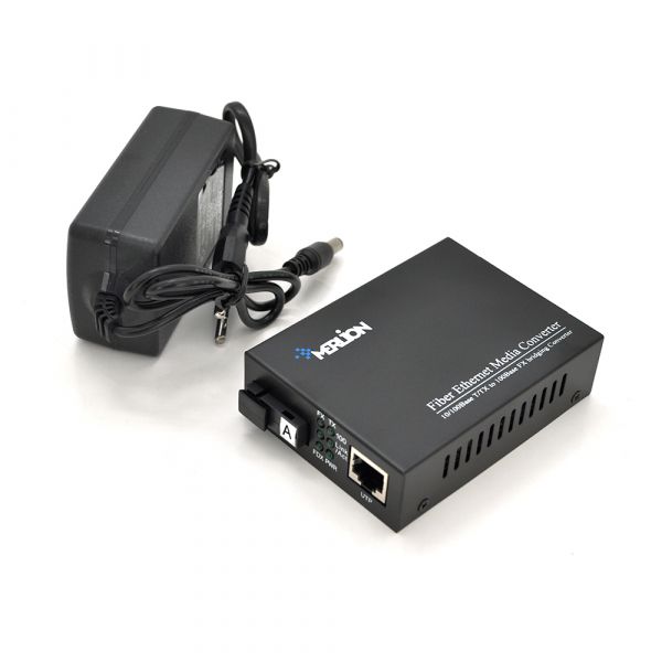 
					Медіаконвертер Merlion A (IC + 113), 1310 WDM одноволоконний Full / Half duplex, SC 25km (-40 + 85 ° C), + блок живлення 5V 1A Q50