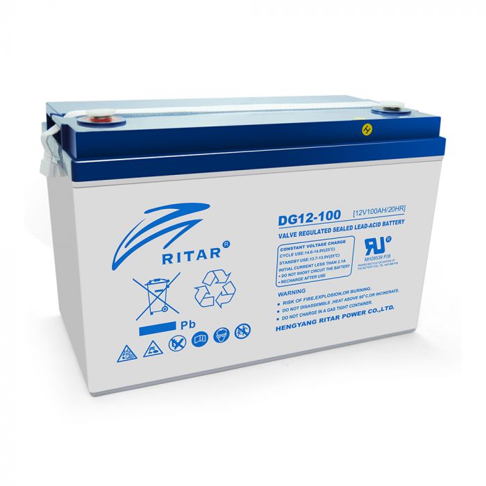 
					Акумуляторна батарея GEL RITAR DG12-100, Gray Case, 12V 100.0Ah ( 328 х 172 х 215 (220) ) Q1