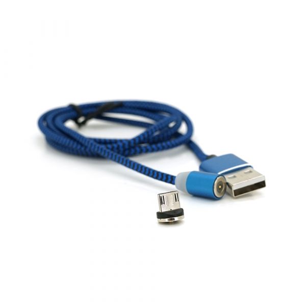 
					Магнітний кабель Ninja USB 2.0 / Micro, 1m, 2А, індикатор заряду, тканинна оплетка, броньований, знімач, Blue, Blister-Box