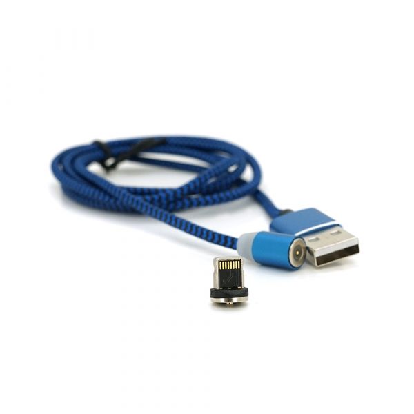 
					Магнітний кабель Ninja USB 2.0 / Lighting, 1m, 2А, індикатор заряду, тканинна оплетка, броньований, знімач, Blue, Blister-Box