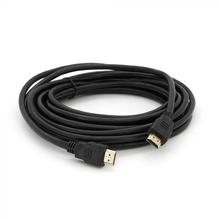 
					Кабель Merlion HDMI-HDMI HIGH SPEED 5.0m, v1.4, OD-7.5mm, круглий Black, коннектор Black, (Пакет) Q80