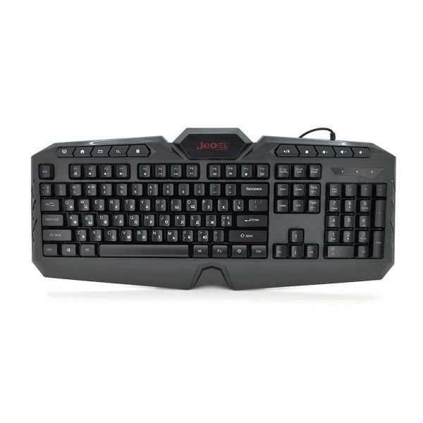 
					Клавиатура с подсветкой USB JEDEL K504, длина кабеля 170см, (Eng/Укр/Рус), (483х188х35 мм) Black, 104к, Q20