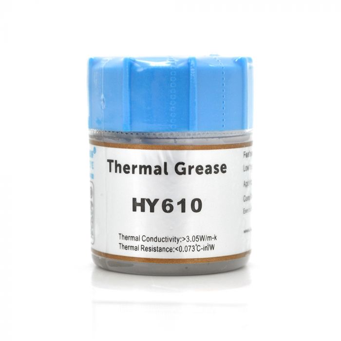 
					Паста термопровідна HY-610 15g, банку, Gold,> 3,05W / m-K, <0.073 ° C-in² / W, -30 ° ≈280 °, В'язкість -1K cPs, OEM Q40