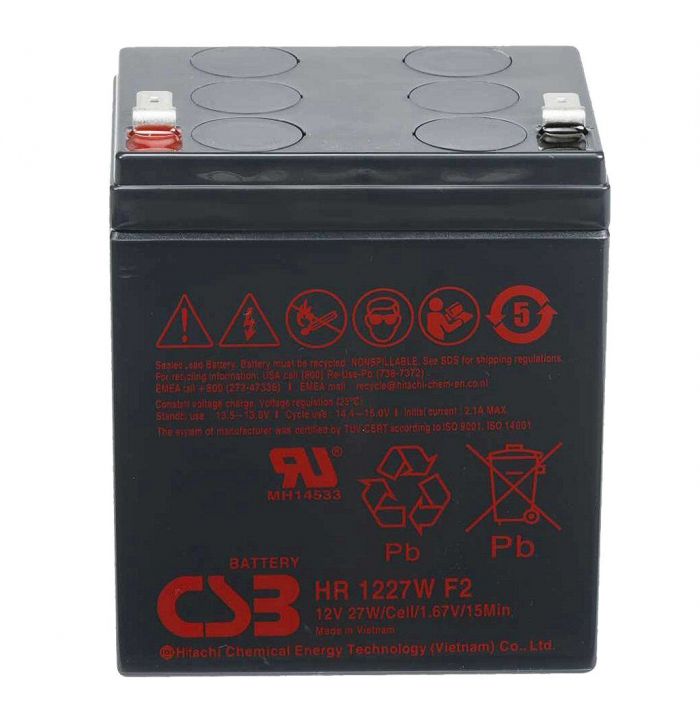 
					Акумуляторна батарея CSB HR1227WF2, 12V 6,5Ah (101х70х94мм), Q10