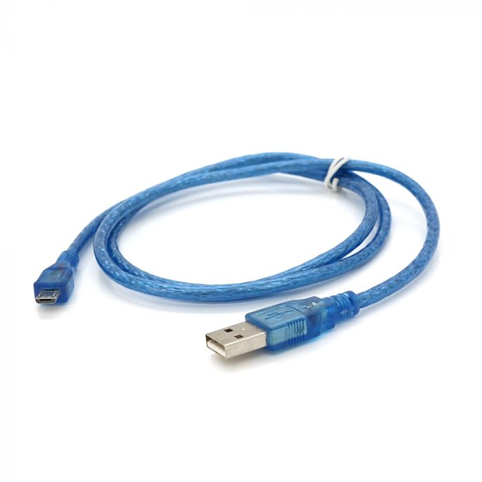 
					Кабель USB 2.0 (AM / Місго 5 pin) 1м, прозорий синій, Пакет, Q250