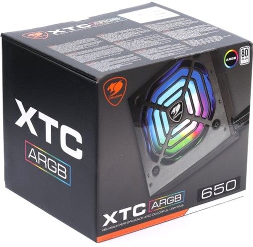 Блок живлення 650W Cougar XTC650 ARGB, 86% Efficience, APFC, 120mm ARGB Fan, 6 SATA+ 2PCI-E