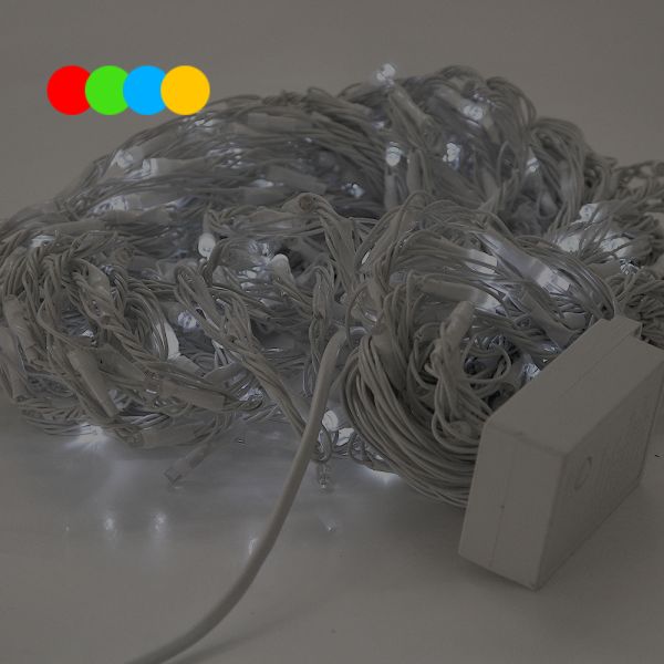 
					Гірлянда 480LED (Водоспад) Red / Green / Blue / Yellow, 8 режимів, 3 * 2метра, біла ізоляція, BOX