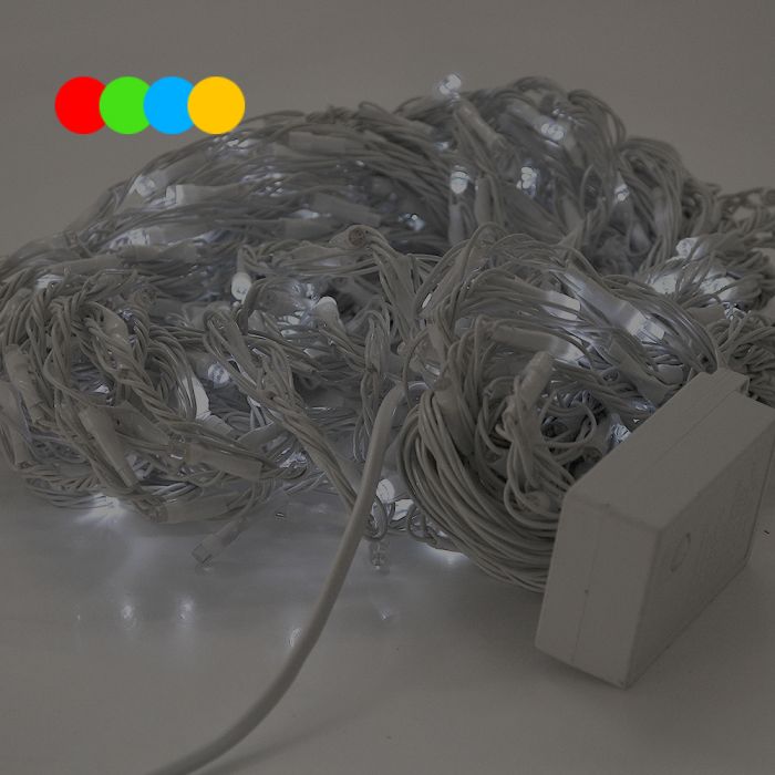
					Гірлянда 480LED (Водоспад) Red / Green / Blue / Yellow, 8 режимів, 3 * 2метра, біла ізоляція, BOX