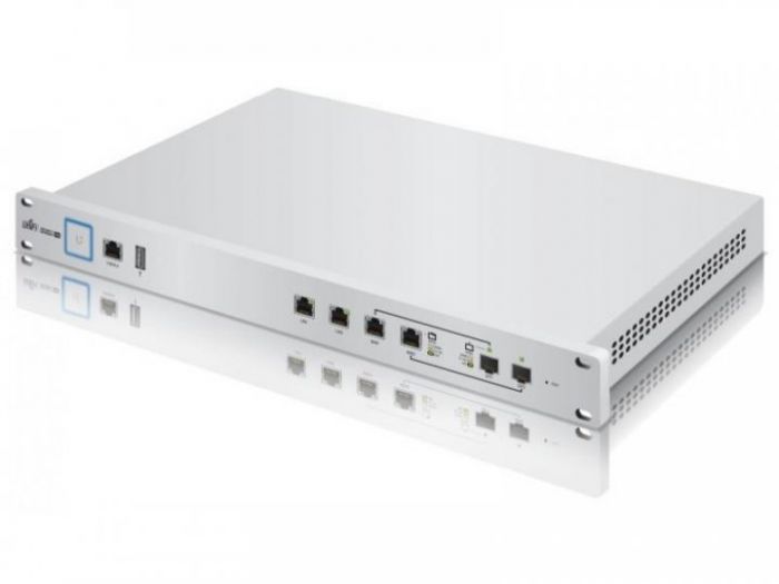 Маршрутизатор Ubiquiti UniFi Security Gateway PRO (USG-PRO-4), 2xCombo(SFP/GLAN), 2xGLAN,1хRJ45 Serial Port, CPU 1Ghz, 2GB RAM, 4GB On-Board Flash Storage, USB port, 1U rackmount case
