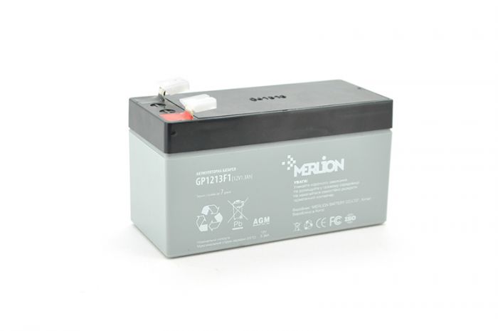 
					Акумуляторна батарея MERLION AGM GP1213F1 12 V 1,3Ah  ( 97 x 44 x 50 (55) ) Q20