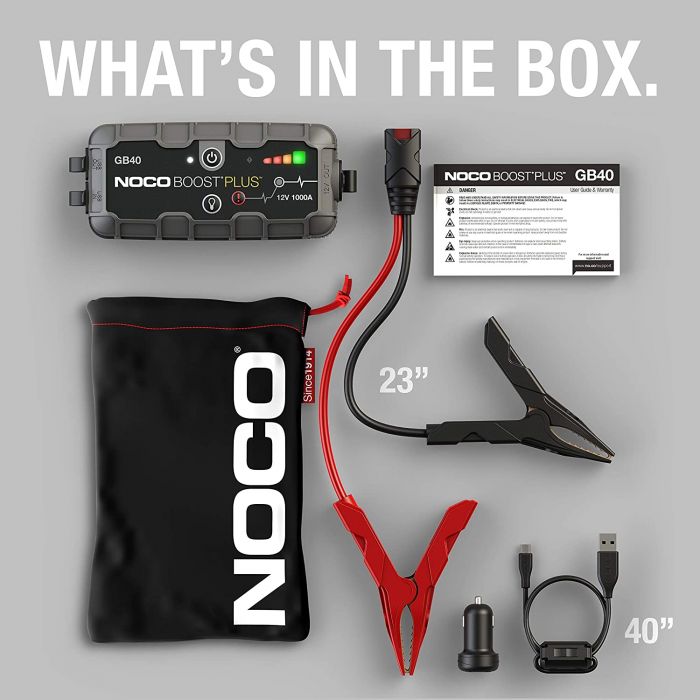 Пуско-зарядний пристрій Noco GB40 Boost Sport 1000A UltraSafe Lithium Jump Starter, IP65, Power Bank