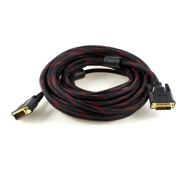 
					Кабель Merlion Dvi-Dvi 5.0m, 2 ФЕРИТ, обплетена, Black / Red, 24 / 24pin, (Пакет), Q80